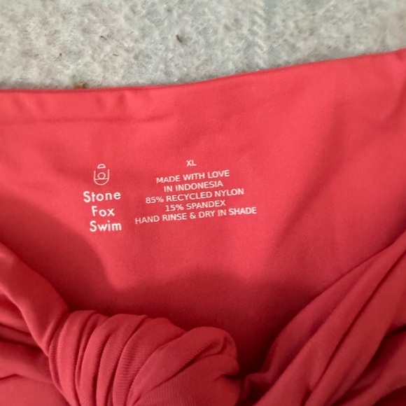 Stone Fox Lele Bandeau Bikini Swim Top Sunset Pink XL - Picture 4 of 5